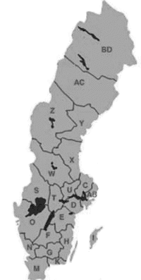 Karta ver Sveriges ln
